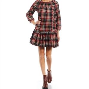 Red Plaid Swing Festive Dress